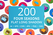 200 Four Seasons Flat Icons
