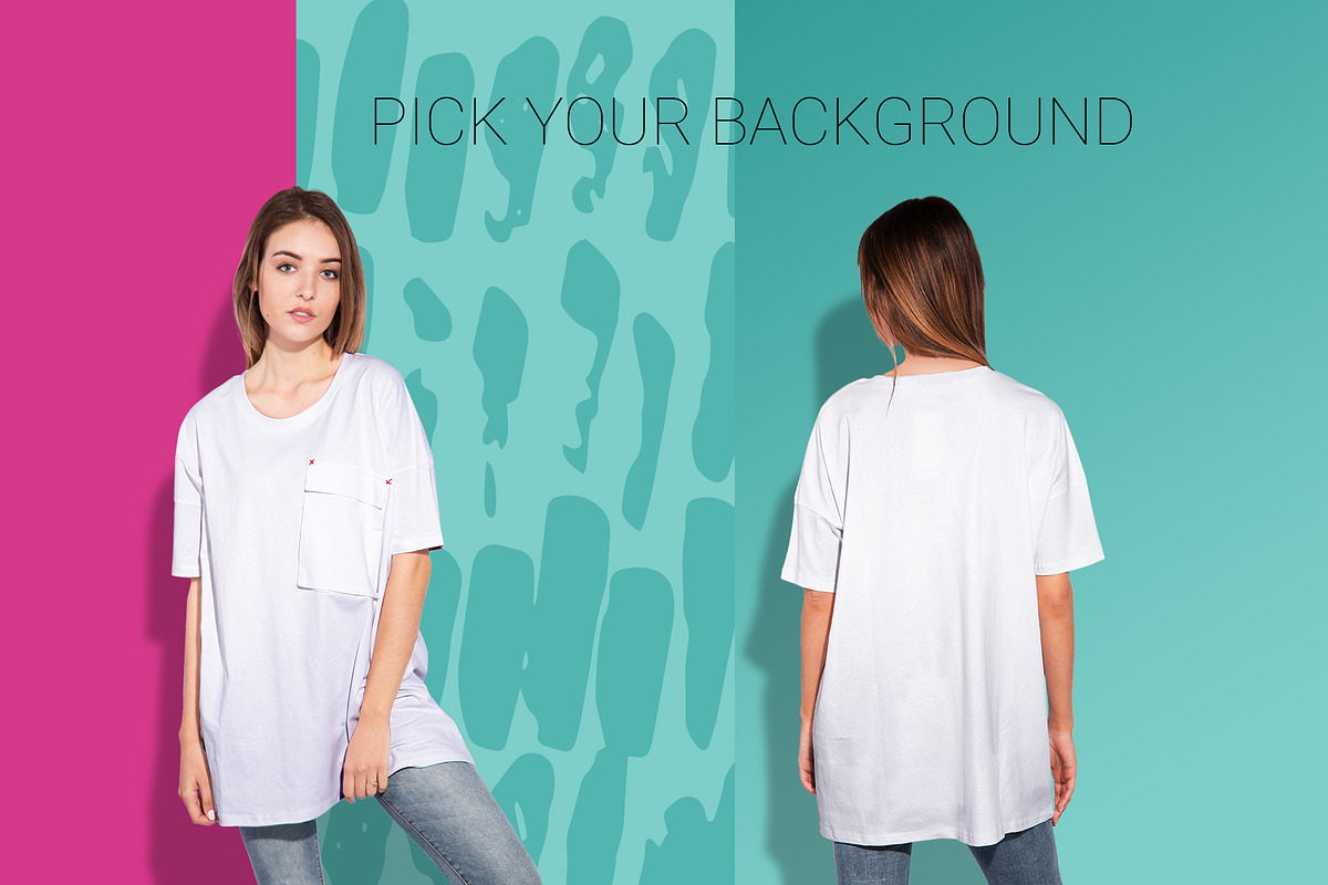 Download Woman oversize t-shirt mockup set | Creative Product ...