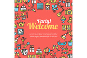 Welcome Party Invitation Card. 