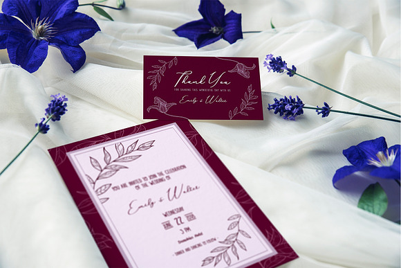 Emily Wedding Invitation Suite  in Wedding Templates - product preview 2