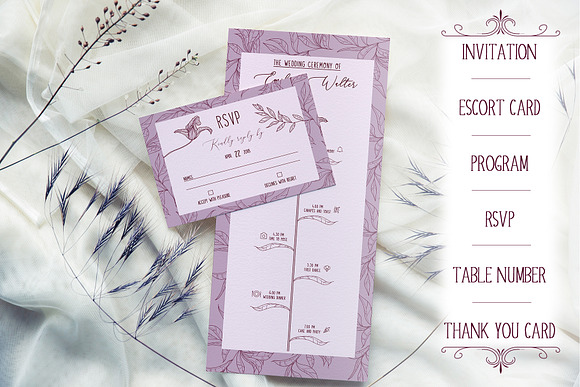 Emily Wedding Invitation Suite  in Wedding Templates - product preview 3
