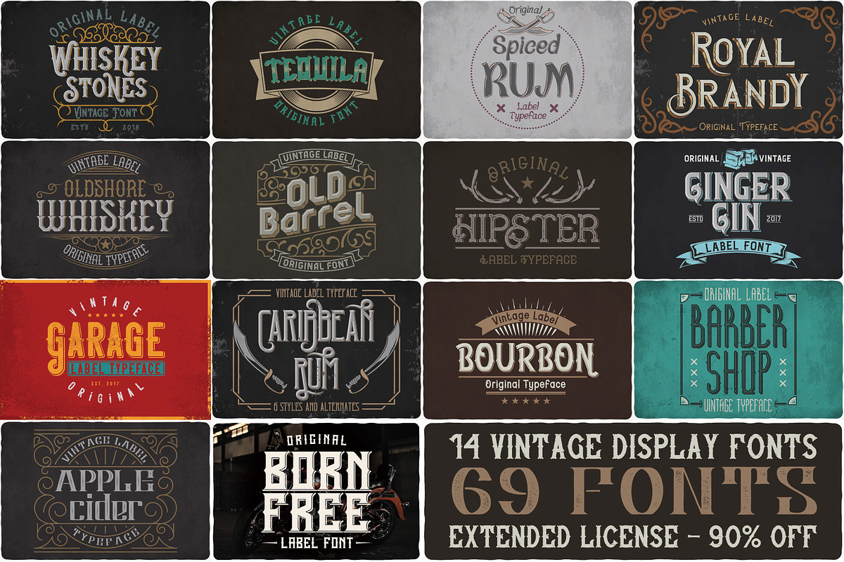 Vintage Fonts Bundle in Display Fonts - product preview 8