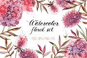 Watercolor Floral Set