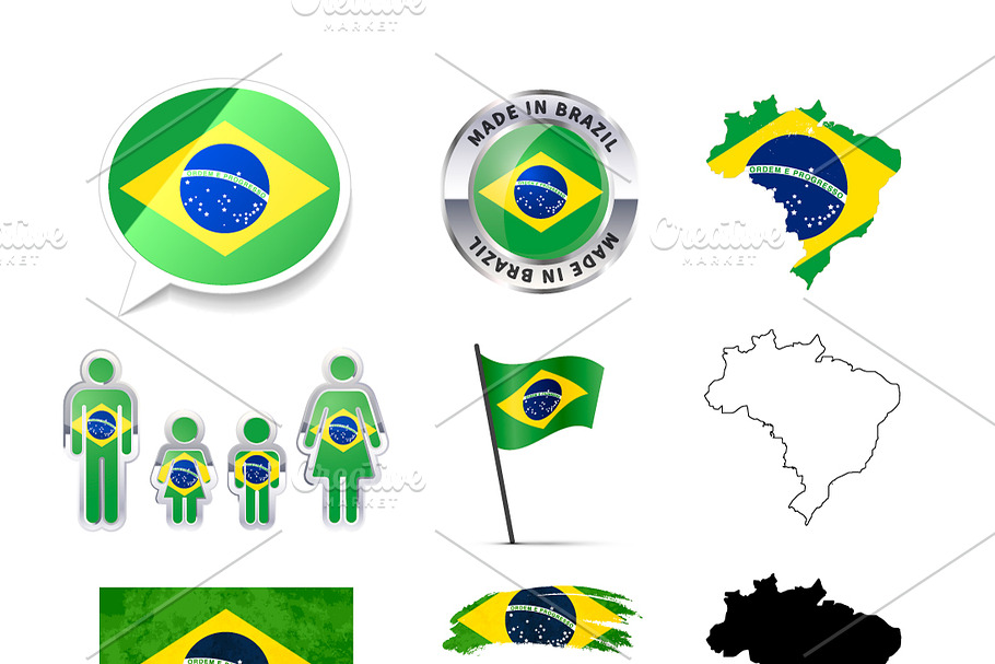 Set of Brazil infographics elements