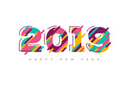 2019 New year colorful numbers