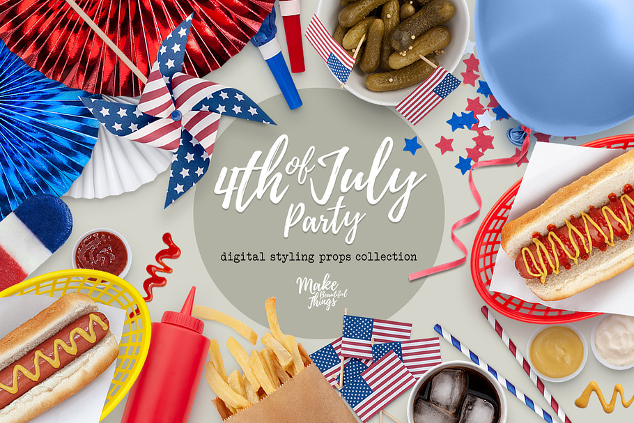 4th of July Styling Props in Scene Creator Mockups - product preview 8