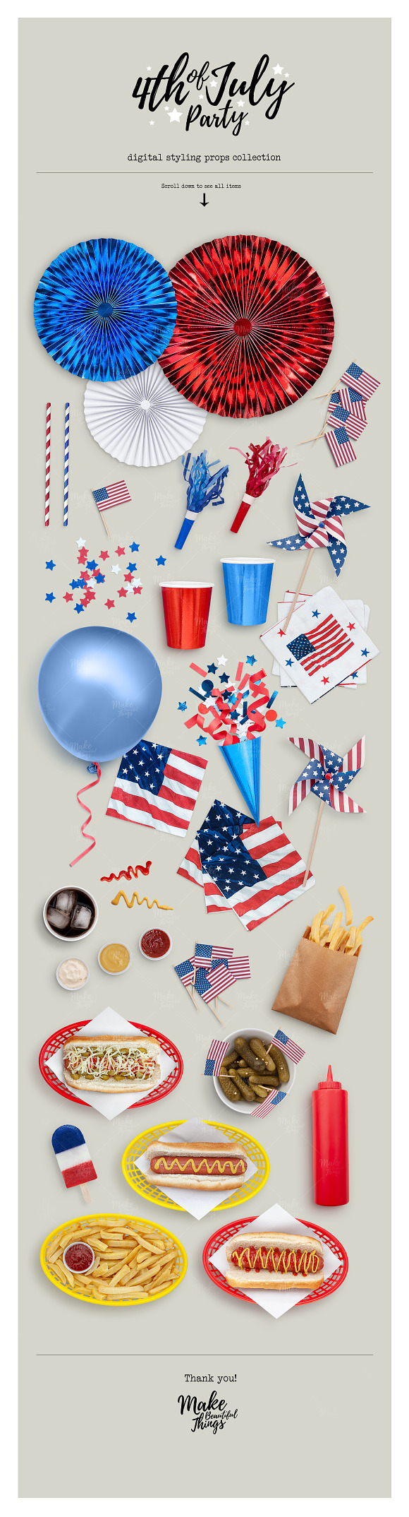 4th of July Styling Props in Scene Creator Mockups - product preview 1
