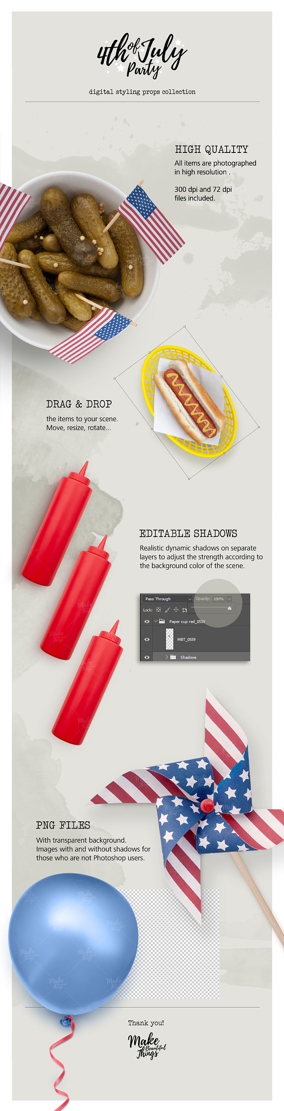 4th of July Styling Props in Scene Creator Mockups - product preview 2