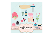 Spa Day Clipart Set