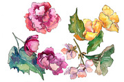Gardenia colorful flower PNG set