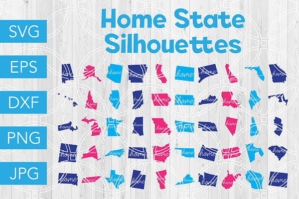 Home State Silhouette SVG Bundle