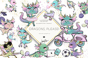 Cute Dragons Clipart