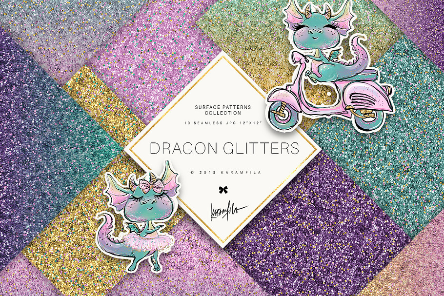 Dragon Glitter Textures in Patterns - product preview 8