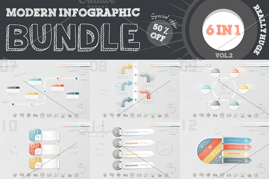 50% OFF Infographic Bundle in Presentation Templates - product preview 8