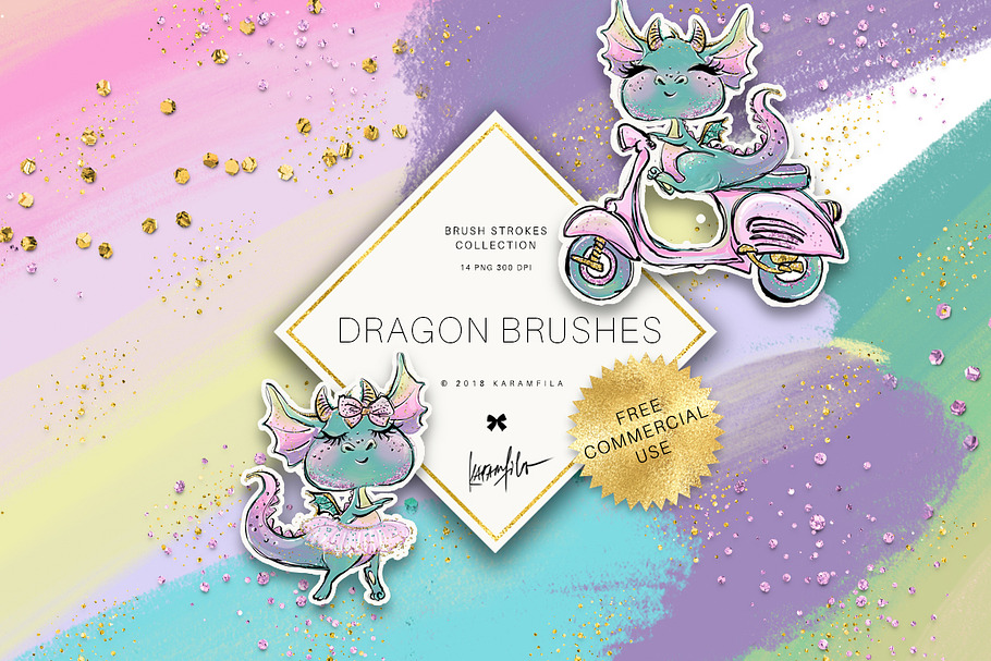 Dragons | Pastel Brush Strokes