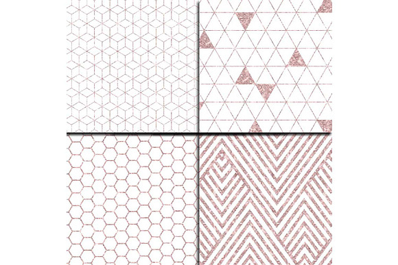 Geometric Rose Gold Pattern Overlay in Illustrations - product preview 1