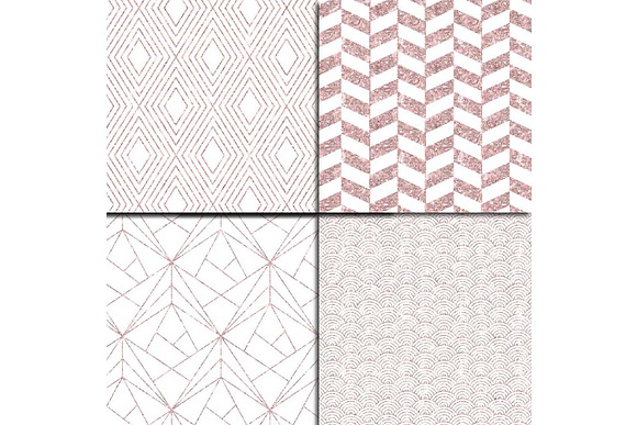 Geometric Rose Gold Pattern Overlay in Illustrations - product preview 2