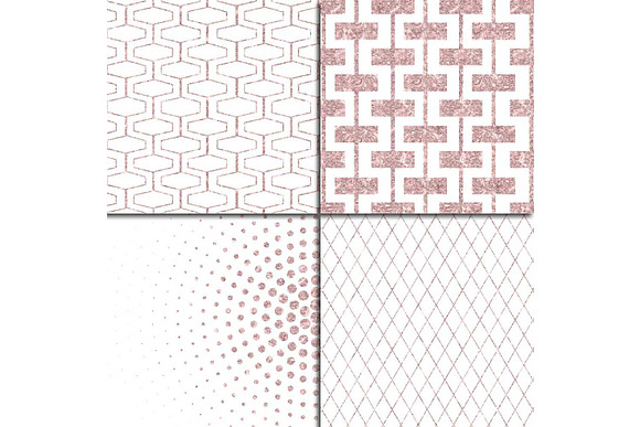 Geometric Rose Gold Pattern Overlay in Illustrations - product preview 3