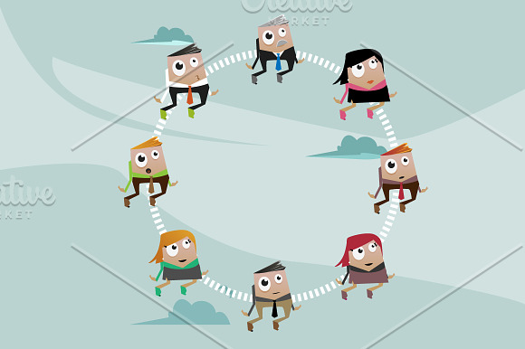Office people & Teamwork Concept Set in Illustrations - product preview 2