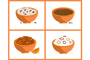 Rice and Buckweat Collection Vector Illustration