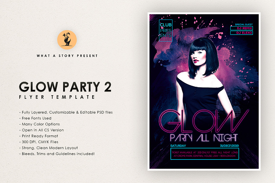 Glow Party 2 in Flyer Templates - product preview 8