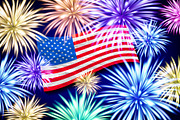 fireworks USA flag vector