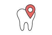 Dental clinic location color icon