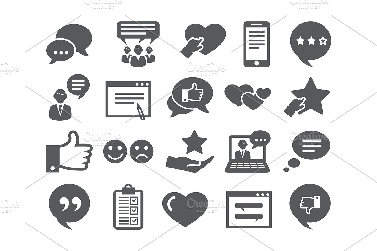 Feedback icons set in Illustrations - product preview 8