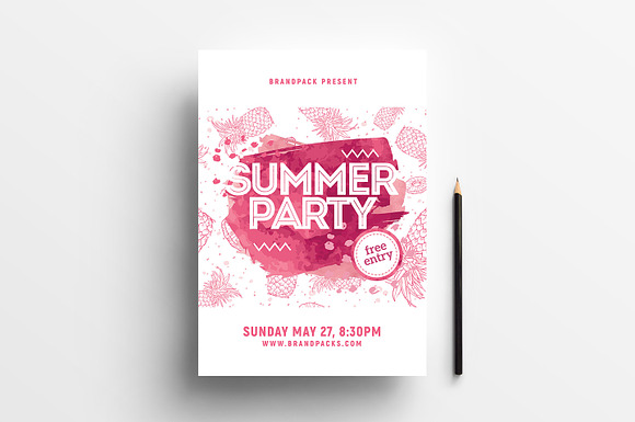 Summer Party Flyer in Flyer Templates - product preview 5