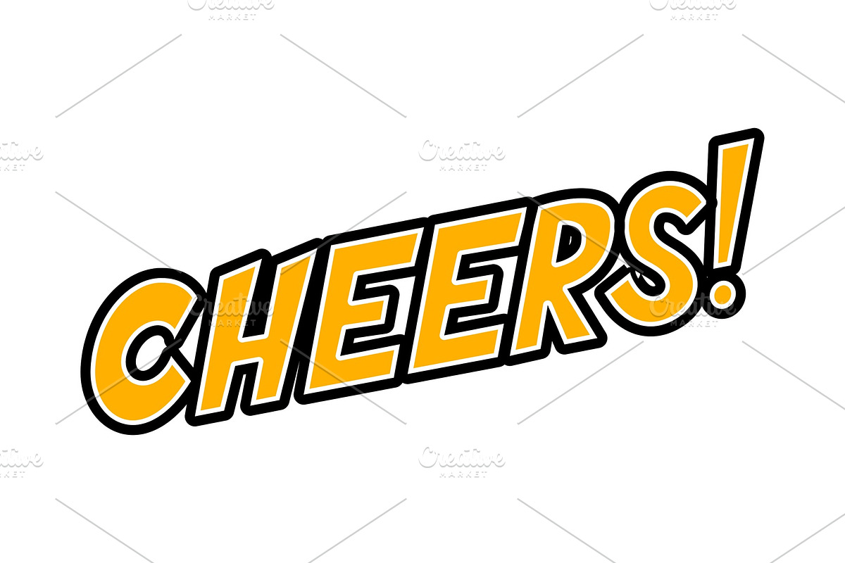 Cheers word comic book pop art vector illustration in Illustrations - product preview 8