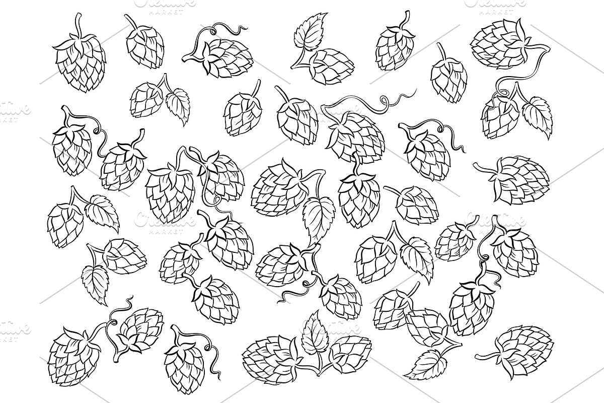 Hops background coloring cartoon vector in Illustrations - product preview 8
