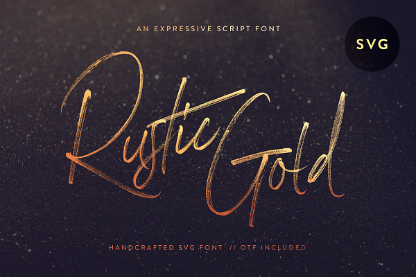 Rustic Gold SVG Brush Script