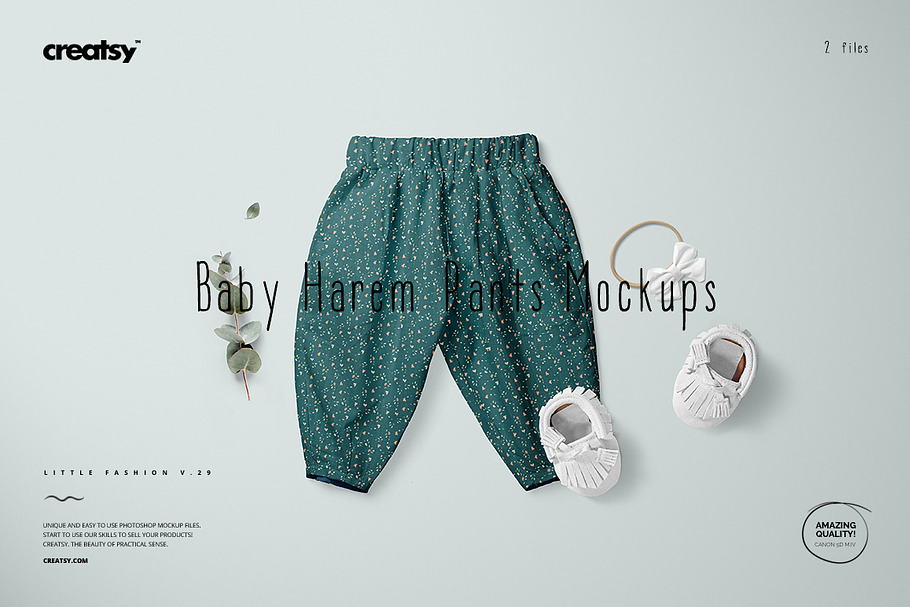 Baby Lantern Harem Pants Mockup Set