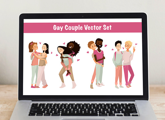 Gay people vector Valentine set in Illustrations - product preview 3