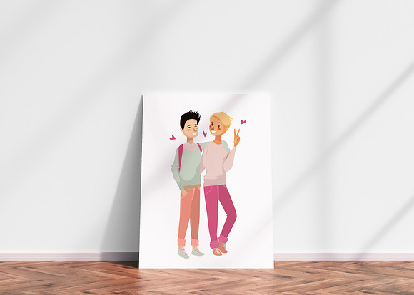 Gay people vector Valentine set in Illustrations - product preview 4