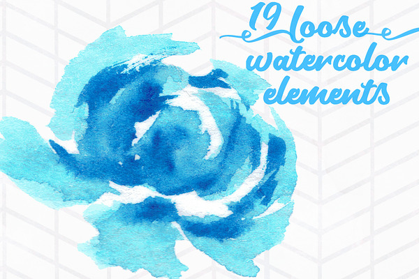 19 Loose Watercolor Flowers