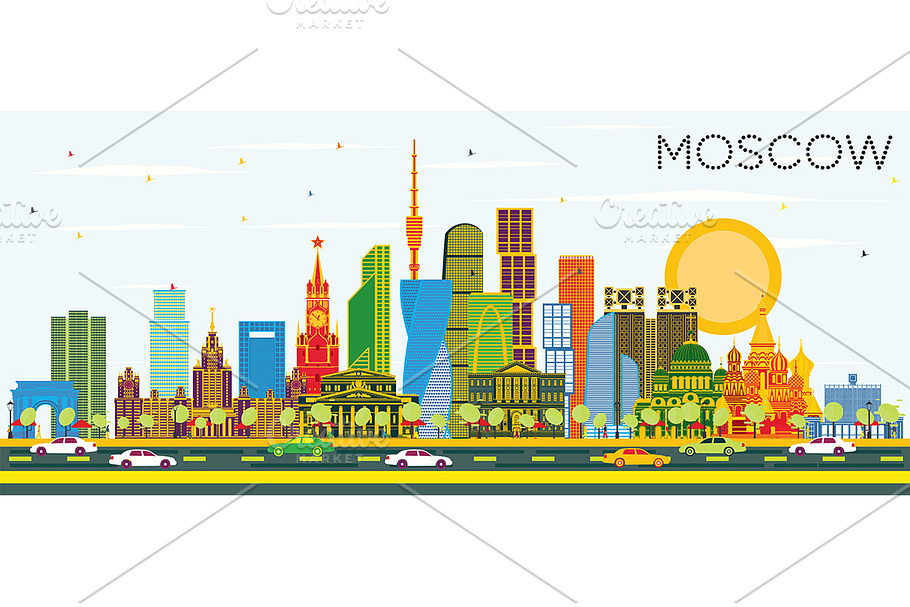 Moscow Russia City Skyline