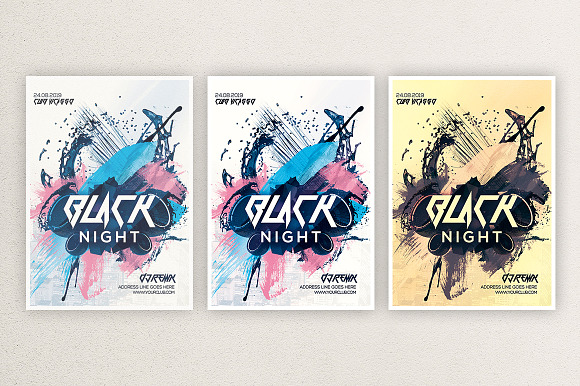 Black Night Sound in Flyer Templates - product preview 1