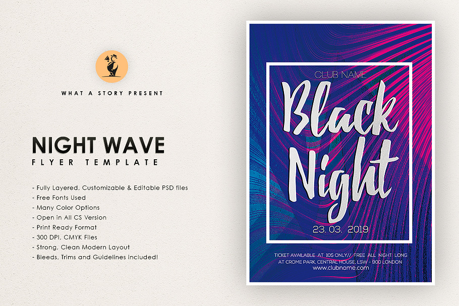 Night Wave 2 in Flyer Templates - product preview 8