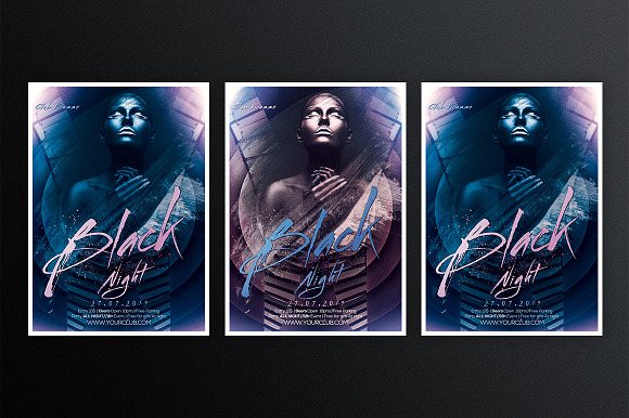 Girl Black Night  in Flyer Templates - product preview 2