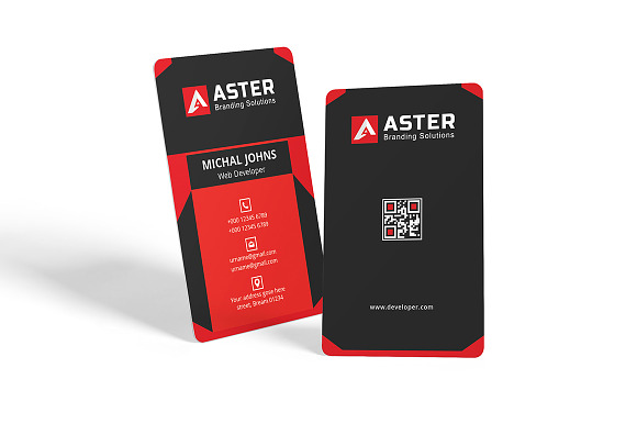 Portrait Business Card in Business Card Templates - product preview 3