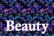 Beauty Text Over Dark Floral Pattern