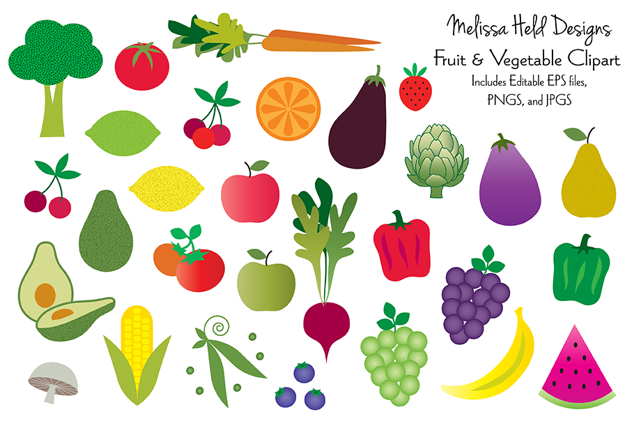 Fruits and Vegetables Clipart