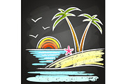 Poster for summer and beach party background.
