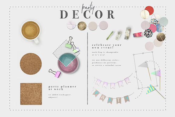 wedding party & confetti stationery in Scene Creator Mockups - product preview 14