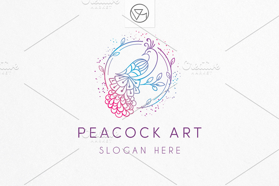 Peacock Art in Logo Templates - product preview 8
