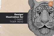 Tiger T-shirt design (Hand drawn)