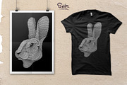 Rabbit T-shirt design (Hand drawn)