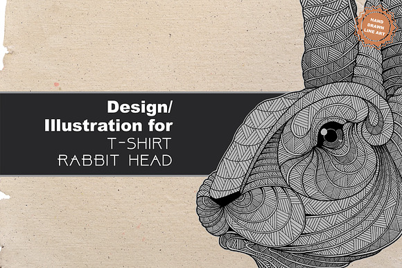 Rabbit T-shirt design (Hand drawn) in Illustrations - product preview 1