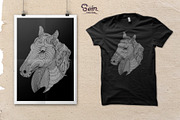 Horse T-shirt design (Hand drawn)